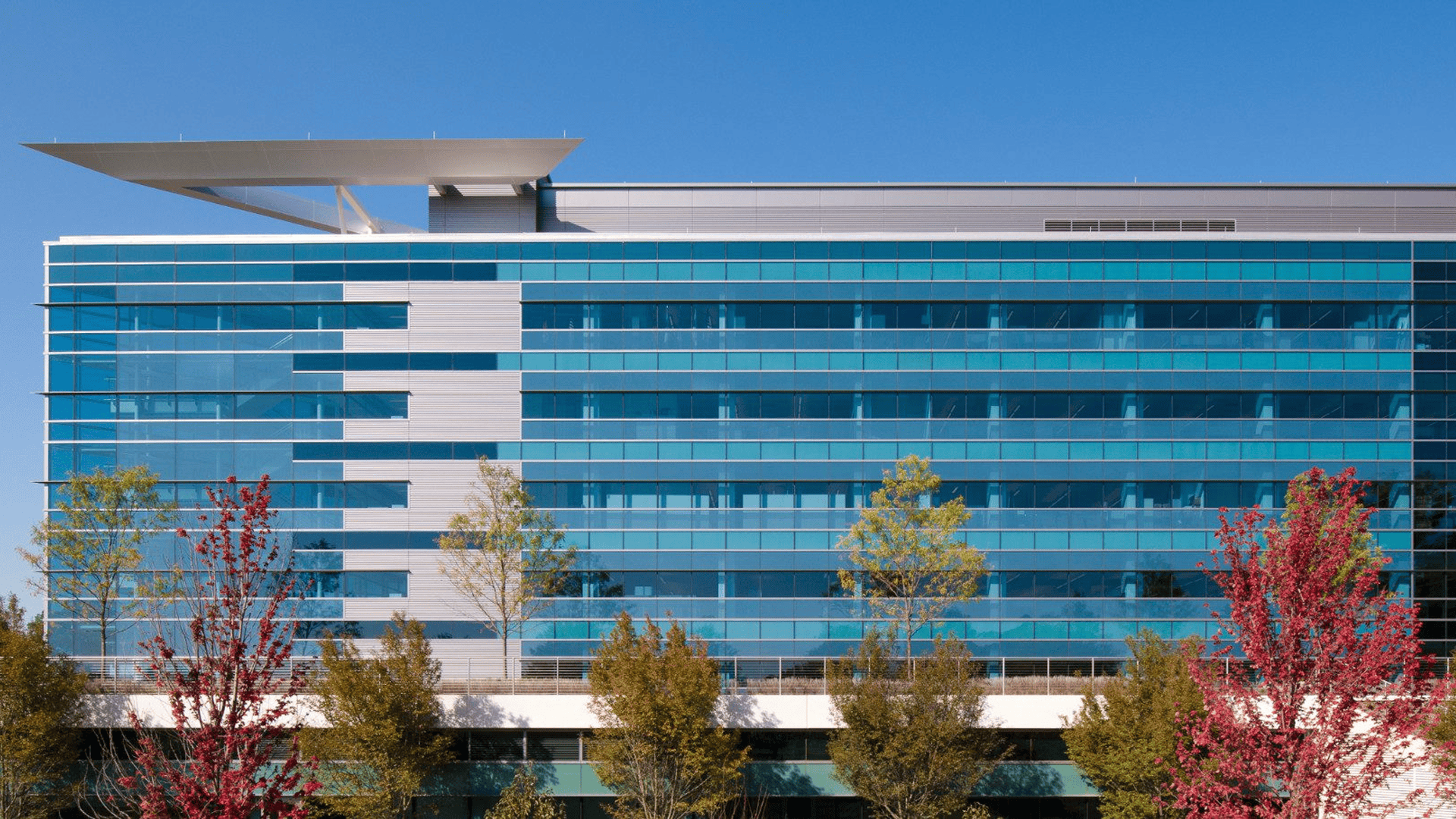 Sleek architectural design under clear sky